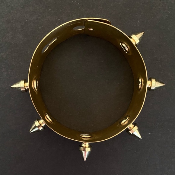 Gold Statement Spike Metal Cuff Bracelet - Picture 7 of 8